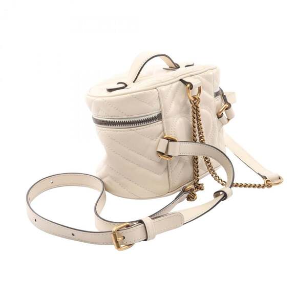 GUCCI White Leather GG Marmont Backpack - Picture 2 of 12